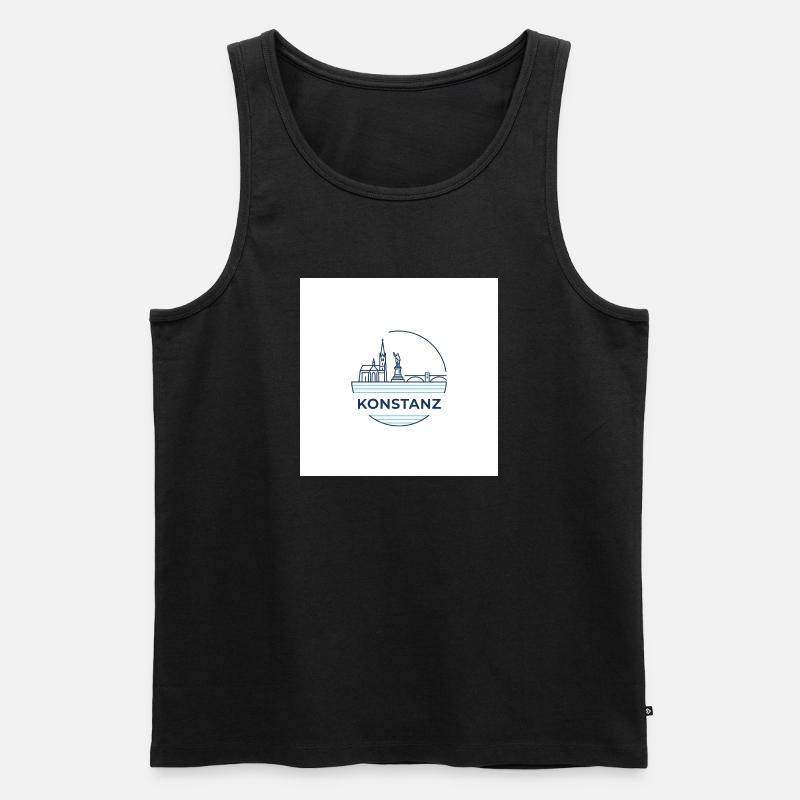 Constance Skyline Lac de Constance Emblème - Débardeur bio Premium Homme - noir