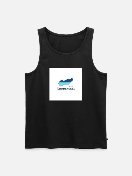 Bodensee Landschaftslogo Seeufer - Männer Premium Bio Tank Top - Schwarz