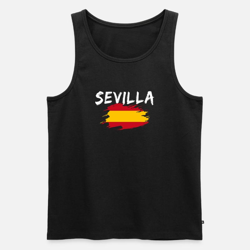 Sevilla Spanien Flagge - Männer Premium Bio Tank Top - Schwarz