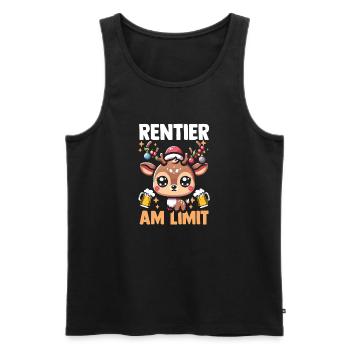 Weihnachtsmann Rentier Bier Weihnachtszeit Weihnac - Männer Premium Bio Tank Top - Schwarz - Vorne - Michal (187cm)