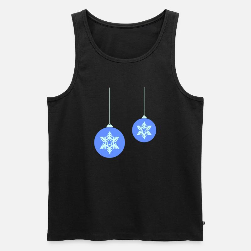 Weihnachtskugel Schneeflocken Blau Ornament - Männer Premium Bio Tank Top - Schwarz