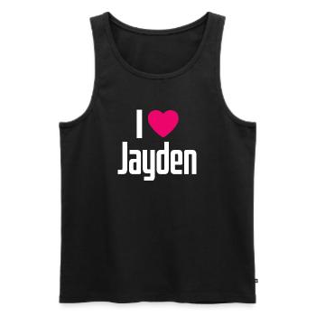 I Love Jayden Pink Heart I Love Jayden - Men's Premium Organic Tank Top - black - Front - AI Model Male 178 light (178cm)