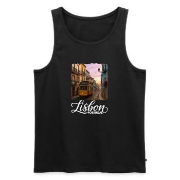 Lisbonne - Débardeur bio Premium Homme - noir - Devant - Michal (187cm)