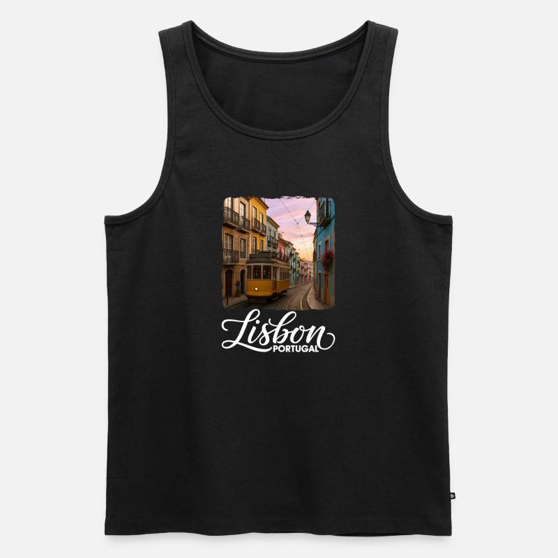 Lissabon - Männer Premium Bio Tank Top - Schwarz