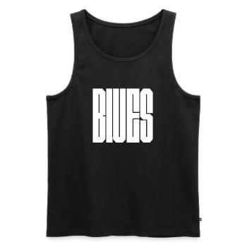 Blues bold logo design - Men's Premium Organic Tank Top - black - Front - AI Model Male 178 light (178cm)