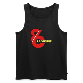 Vienne 86 logo - Men's Premium Organic Tank Top - black - Front - AI Model Male 178 light (178cm)