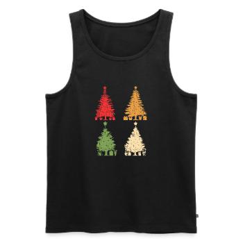 Weihnachtsmann Weihnachtsbaum Weihnachten - Männer Premium Bio Tank Top - Schwarz - Vorne - Michal (187cm)