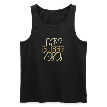 Suess 44 - Männer Premium Bio Tank Top - Schwarz - Vorne - AI Model Male 178 light (178cm)