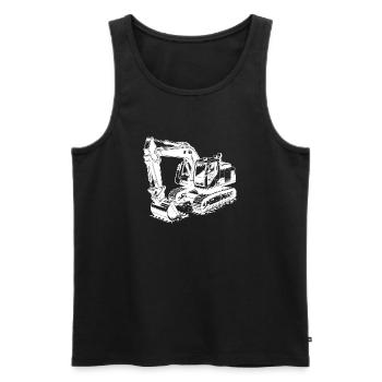 Excavator shovel hero and muscleman with cab - Men's Premium Organic Tank Top - black - Front - AI Model Male 178 light (178cm)