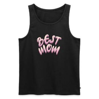 Best Mom Pink Lettering - Men's Premium Organic Tank Top - black - Front - Michal (187cm)
