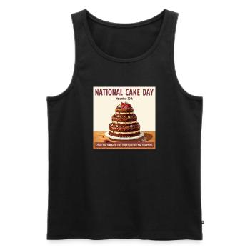Journée nationale du gâteau – Tag des Kuchens - Débardeur bio Premium Homme - noir - Devant - AI Model Male 178 light (178cm)