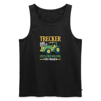 Conducteur de tracteur Agriculteur amateur Tracteur Hommes Dire - Débardeur bio Premium Homme - noir - Devant - Michal (187cm)