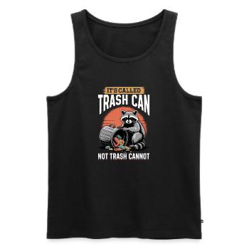 Funny Raccoon - Männer Premium Bio Tank Top - Schwarz - Vorne - Michal (187cm)