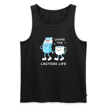 Milk Lactose Flatulence - Men's Premium Organic Tank Top - black - Front - AI Model Male 178 light (178cm)