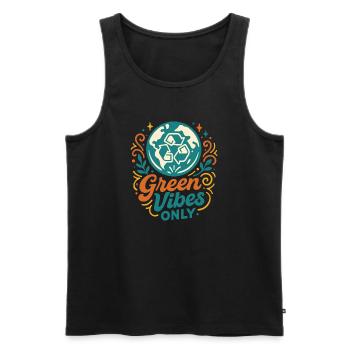 Pure green vibes - Men's Premium Organic Tank Top - black - Front - Michal (187cm)