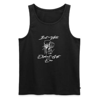 Meilleur éléphant blanc de tous les temps - Débardeur bio Premium Homme - noir - Devant - Michal (187cm)