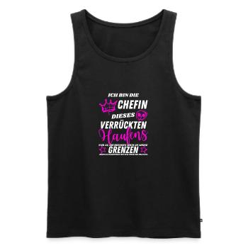 Chefin dieses Verrückten Haufens - Geschenkidee - Männer Premium Bio Tank Top - Schwarz - Vorne - AI Model Male 178 light (178cm)