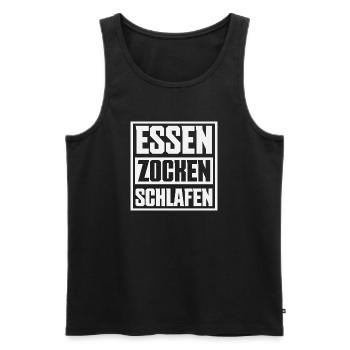 Food Gaming Sleeping Gamer Saying - Men's Premium Organic Tank Top - black - Front - Michal (187cm)