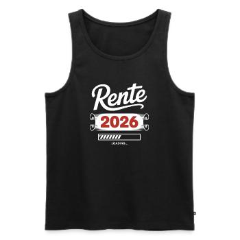 Rente 2026 Ladezeit Shirt - Männer Premium Bio Tank Top - Schwarz - Vorne - AI Model Male 178 light (178cm)
