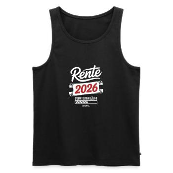 Rente 2026 Countdown - Männer Premium Bio Tank Top - Schwarz - Vorne - AI Model Male 178 light (178cm)