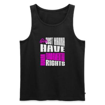 Mädchen Wollen Grundrechte Frauenrechte Menschen - Männer Premium Bio Tank Top - Schwarz - Vorne - AI Model Male 178 light (178cm)