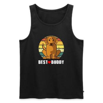 Golden Retriever Beste Freunde Süßer Welpe Vater - Männer Premium Bio Tank Top - Schwarz - Vorne - Michal (187cm)