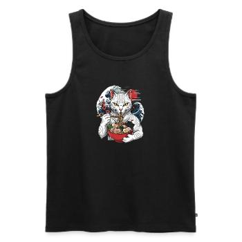 Japanisches Ramen-Katzen-Tattoo Japanischer Katzen-Mangean - Männer Premium Bio Tank Top - Schwarz - Vorne - Michal (187cm)