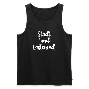 Stadt Land Lastenrad Typo-Design - Männer Premium Bio Tank Top - Schwarz - Vorne - AI Model Male 178 light (178cm)