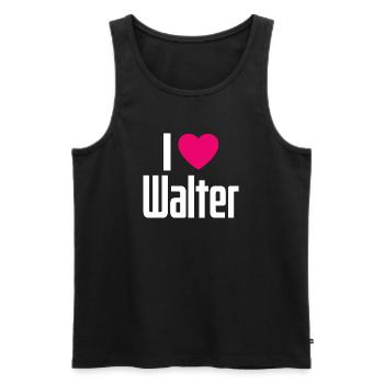 I Love Walter Pink Heart I Love Walter - Men's Premium Organic Tank Top - black - Front - AI Model Male 178 light (178cm)