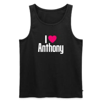 I Love Anthony Pinkes Herz Ich liebe Anthony - Männer Premium Bio Tank Top - Schwarz - Vorne - AI Model Male 178 light (178cm)