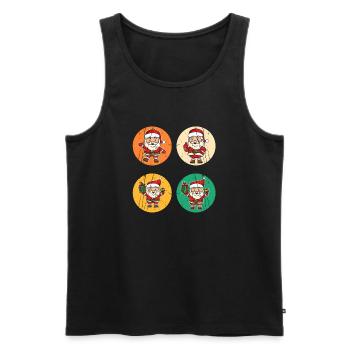 Weihnachtsmann Weihnachtsbaum Weihnachten - Männer Premium Bio Tank Top - Schwarz - Vorne - Michal (187cm)