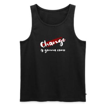 Change - Men's Premium Organic Tank Top - black - Front - AI Model Male 178 light (178cm)