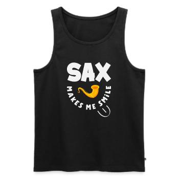 Saxofon - Männer Premium Bio Tank Top - Schwarz - Vorne - Michal (187cm)