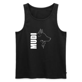 Mudi Profile Dog Dog Wilsigns - Men's Premium Organic Tank Top - black - Front - Michal (187cm)