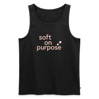 Calm is rebellion. Soft Life Self Care - Men's Premium Organic Tank Top - black - Front - AI Model Male 178 light (178cm)