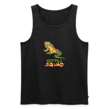 Graphique de l’équipe Iguane de l’Escadron Reptile - Débardeur bio Premium Homme - noir - Devant - Michal (187cm)