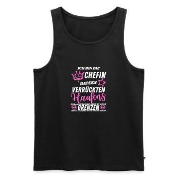 Verrückte Chefin lustiger Chefin Geschenk Spruch - Männer Premium Bio Tank Top - Schwarz - Vorne - AI Model Male 178 light (178cm)