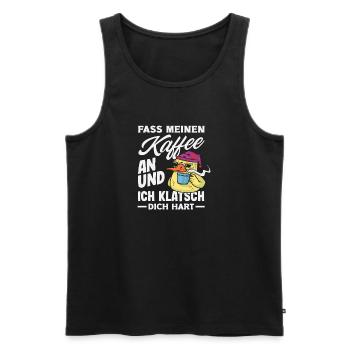 Funny Duck Coffee Saying Office Coffee Lover - Men's Premium Organic Tank Top - black - Front - AI Model Male 178 light (178cm)