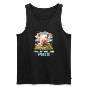 Cochon Cochon - Débardeur bio Premium Homme - noir - Devant - Michal (187cm)