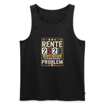 Rente 2026 – Ich habe fertig - Männer Premium Bio Tank Top - Schwarz - Vorne - AI Model Male 178 light (178cm)