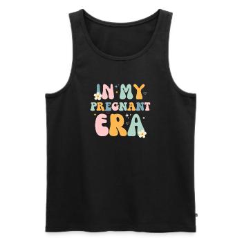 In meiner Schwangerschaftszeit - Männer Premium Bio Tank Top - Schwarz - Vorne - AI Model Male 178 light (178cm)