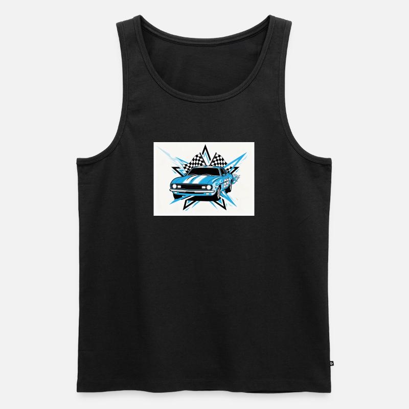 Retro Racing - Männer Premium Bio Tank Top - Schwarz