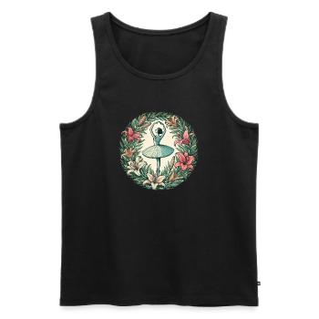 Floral Circle Ballerina Dance - Men's Premium Organic Tank Top - black - Front - AI Model Male 178 light (178cm)