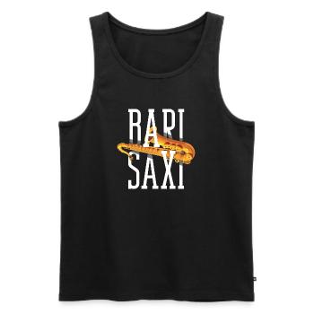 Saxofon - Männer Premium Bio Tank Top - Schwarz - Vorne - Michal (187cm)