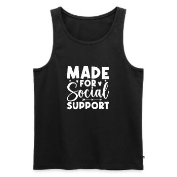 Citation d’un travailleur social pour le social de soutien social - Débardeur bio Premium Homme - noir - Devant - AI Model Male 178 light (178cm)