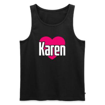 J’aime Karen Pink Heart J’aime Karen - Débardeur bio Premium Homme - noir - Devant - Michal (187cm)