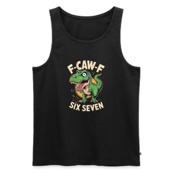 Dino Roar F-Caw-F Six Seven - Men's Premium Organic Tank Top - black - Front - Michal (187cm)