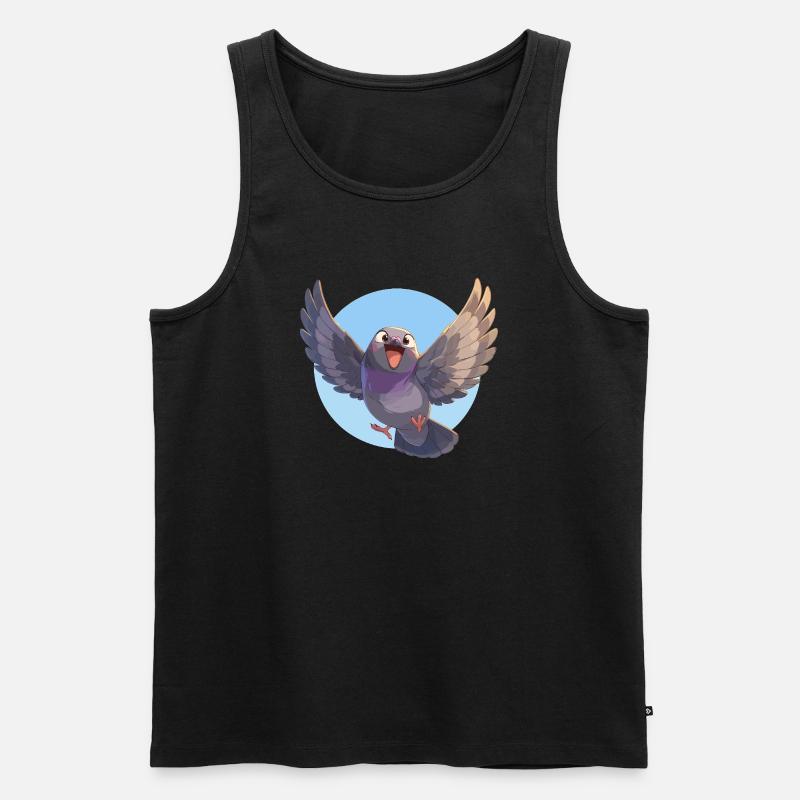 Tauben Taube - Männer Premium Bio Tank Top - Schwarz