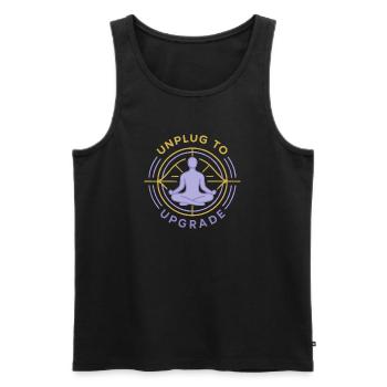 Meditation Upgrade - Men's Premium Organic Tank Top - black - Front - AI Model Male 178 light (178cm)