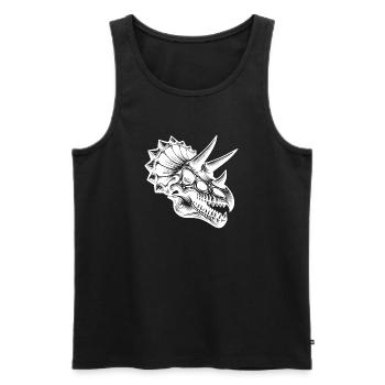Os fossile de tête de tricératops de dinosaure - Débardeur bio Premium Homme - noir - Devant - AI Model Male 178 light (178cm)